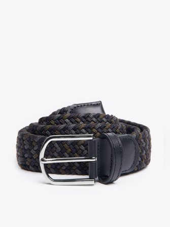 John Henric Men's Schwarz & Grauer Flechtgürtel Size 90