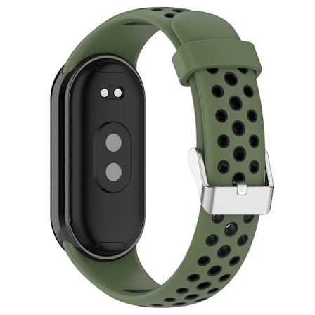 Tvåfärgat silikonarmband för Xiaomi Smart Band 8, med rostfritt stålfäste