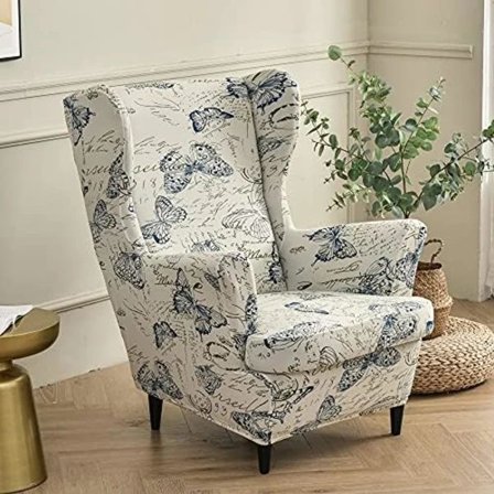 Highdi Stretch Trekk for Strandmon Lenestol, Sett med 2 Sofatrekk med Putetrekk, Lenestoltrekk Espécimen de Mariposa-tfrf Espécimen de Mariposa