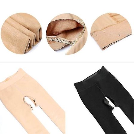 2 stk. Kvinners Dame Tykke Vintertights Varme Bomull Åpen Skritt Xs-xxxl