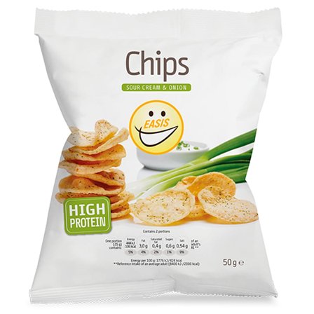 3 for 2 - EASIS Sour Cream & Onion Chips 50 g, Helse & Madvarer, Snacks, Chips & Kiks