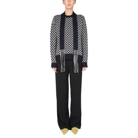 Jil Sander Round-neck Strik Sort, Dame Striktrøjer