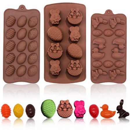 3-pack påskformar, påskäggformar gjorda av choklad