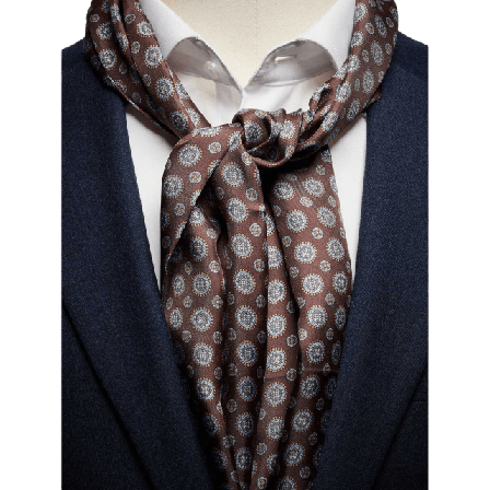 John Henric Silk Scarf Geometric Halsdukar & scarves Herr Brun ONESIZE