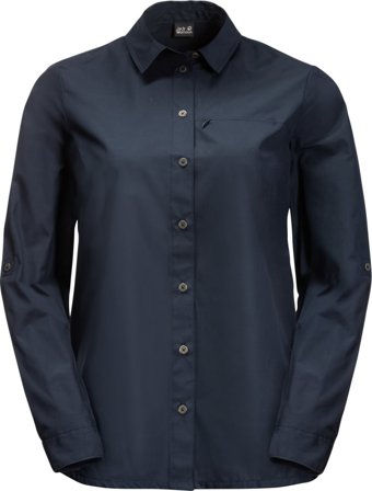 Jack Wolfskin Women's Lakeside Roll-Up Shirt Women long-sleeved shirts Blue M
