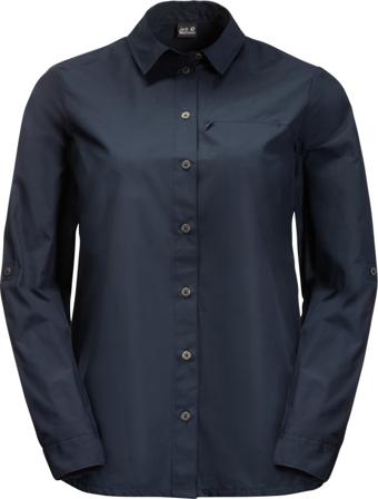 Jack Wolfskin Women's Lakeside Roll-Up Shirt Women long-sleeved shirts Blue L