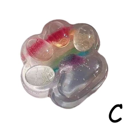 Kawaii Kattepote Klæbrig Klemmelegetøj Blød Realistisk Gele Glitter Katteklo Legetøj (FMY)