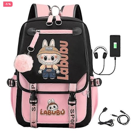 Ny Tegneserie USB Lader Ryggsekk Studenter Skoleveske For Menn Kvinner Barn-Perfekt-FA-