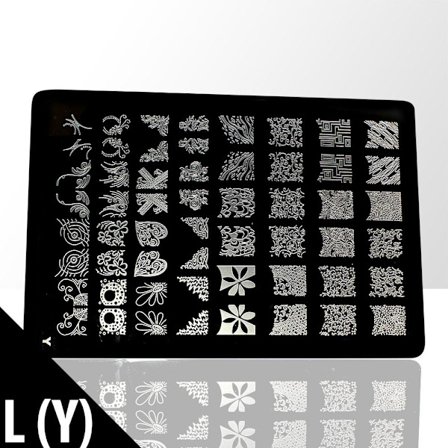 Stempelplade - Negledekorationer - L(Y) - Rektangel