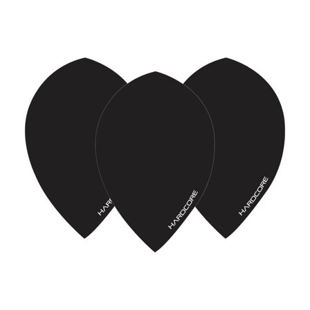 Red Dragon Darts Flights Pear Shape - Hardcore 100 Micron Extra Thick - 12 Pcs Black Professional