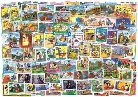 Frimærkepakke - Disney-frimærker - 100 forskellige