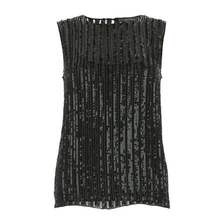 Max Mara, Paillettes tank top Zwart, Dames, Maat:XS,Zilver