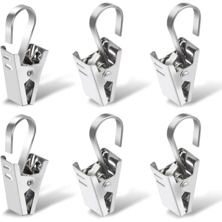 Curtain Clips, 100 Pcs Small Metal Curtain Clips with Hooks