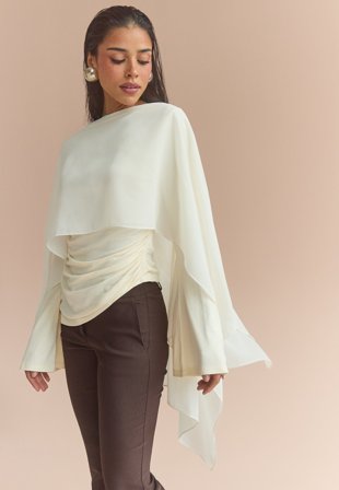 Bubbleroom Occasion-Sheer Chiffon Cape-Onesize