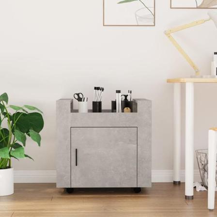 Vidaxl Skrivbordsvagn Betonggrå 60x45x60 Cm Konstruerat Trä Grå