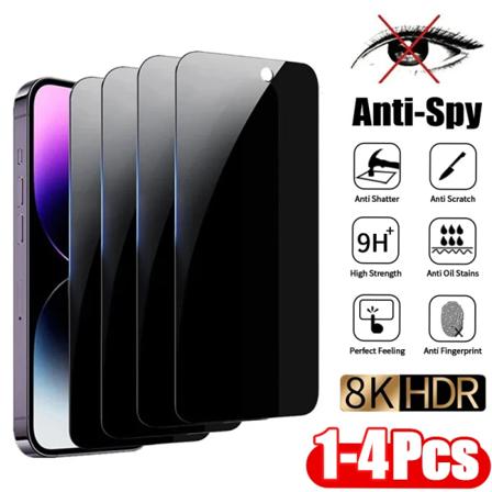 1-4Pcs Antispy Härdat Glas För Iphone 15 14 13 12 11Pro Max Full Cover Sekretess Skydd För Iphone Xs Max Xr Glass For iphone 11Pro Max 2Pieces