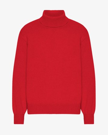 Merino Wool Turtleneck - Scarlet Red S