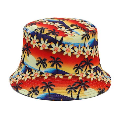 Unisex bucket hat til alle lejligheder, foldbar og vendbar med trykt design, perfekt til fiskeri, udendørs aktiviteter og sommerrejser.