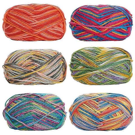 6 x 50g Mjukt Dubbelstickgarn för Virkning, Stickning, Filtar & Halsdukar