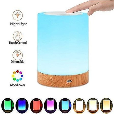 Led-yövalo Yöpöytävalaisin Lamppu lastenhuoneeseen Makuuhuoneen pöytävalaisin, Ladattava, Himmennettävä