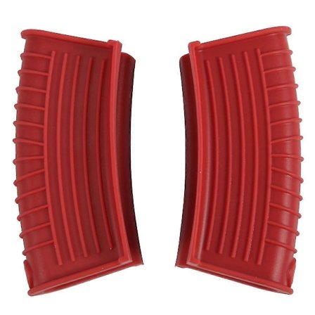 Tykke Silikonpandehåndtagsdæksel Isolationsdæksel Panøre Klip Støbejernpande Stegepande Wok Håndtagsholder, Rød, 2 stk