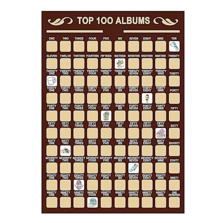 Top 100 ting at lave Dating Liste Scratch Poster Unik Jubilæumsmemorabilia til par Fødselsdag