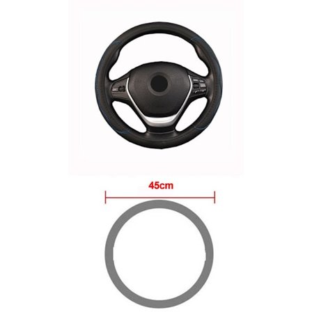 (45 CM Blå) Bil Lastbil PU Läder Präglad Ratt Skydd Ratt För Auto Diametrar 36 38 40 42 45 47 50CM 7 Storlekar att Välja