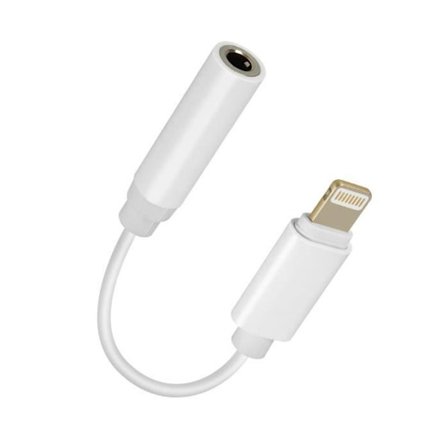Audioadapter iPhone Lightning hane till Jack 3,5 mm hona Vit