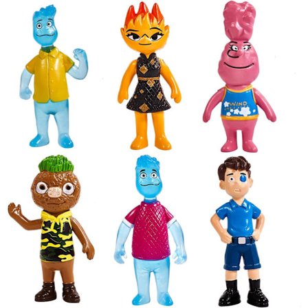6 stk Elemental Actionfigurer, Filmfigurer Lekegavepakke.