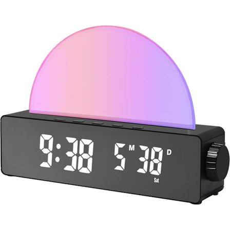 Ljusväckarklocka med 10 färglägen, LED-digital klocka med