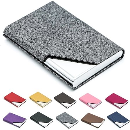 Business Name Card Holder Luxury Pu Leather Stainless Steel Multi Card Case,business Name Card Holder Wallet Credit Card Id Case Holder For Men Wo