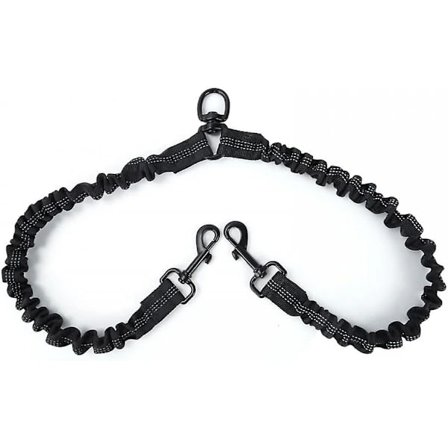 /EA/Dobbel hundekobbel, 360 roterende dobbel hundekobbel reflekterende for 2 hunder gåturer trening