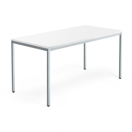 Tisch QBUS, 1600 x 800 mm, Silber/weiß