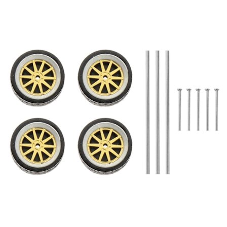 4 stk./sett i skala 1:64 Modellbil Legering Gummi Felg Dekksett Reservedel