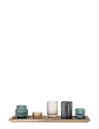 Bloomingville Fyrfadsstage, Multi Farvet, Glas Sæt Of 6 Multi/patterned