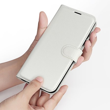 Fodral för Samsung X Cover 6 Pro Vit Flip Läder Ställ Plånbok