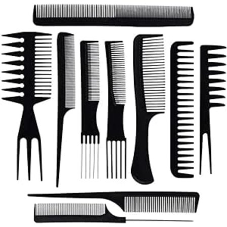 10 st Set Hårstylingsats, professionell frisörpresent, svart set,