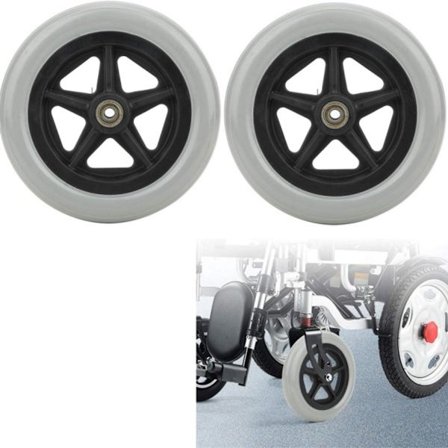 2-pak - Universelle kørestols hjul tilbehør - Skridsikker og slidstærk - Grå - 7 tommer