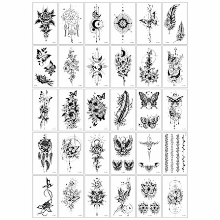 Chica temporära tatueringar - 30 unika designer