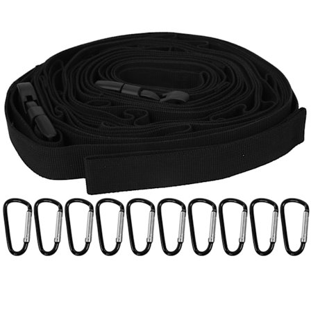 Utomhus Camping 19 Slingor Hängande Rep Justerbar Picknick Förvaring Snöre Rem Med Krokar