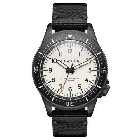 Luscent | Black Brushed Dive Watch with Full Lume Dial for Men - Wrist watches