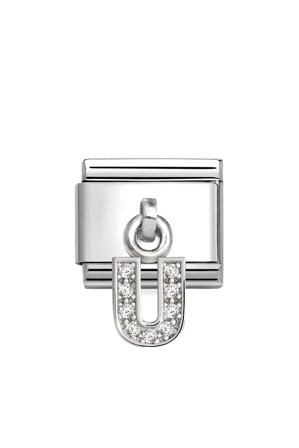 CHARMS Letter cz & 925 Sterling Silver U