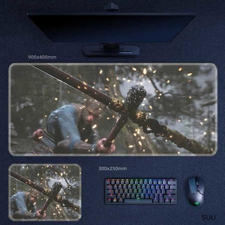 Svart Mytisk Goku Musematte Tastaturmatte Kontor Spill (Denne varen inkluderer kun musematte) 115 600x300x3mm