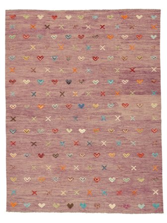 Tapis Kilim Nimbaft 257X336 Marron/Rouge Grand (Laine, Afghanistan)