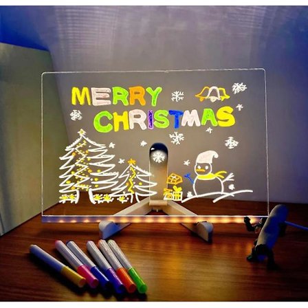 LED-merkkitaulu väreillä, hehkuva kirjainviestitaulu