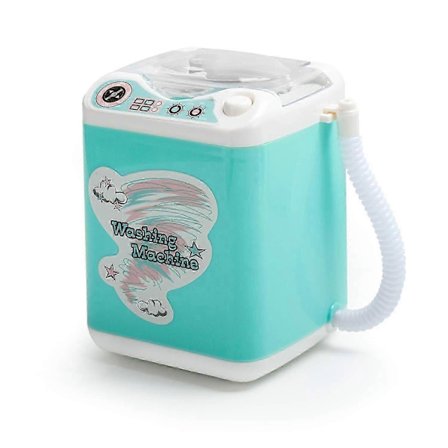 SQCLV Mini Elektrisk Sminkborste Rengörare Sminksvamp Tvättmaskin Dockhus Leksak Kosmetisk Borste Puderpuff Tvättmaskin Skönhetsrengöring Sminkverktyg