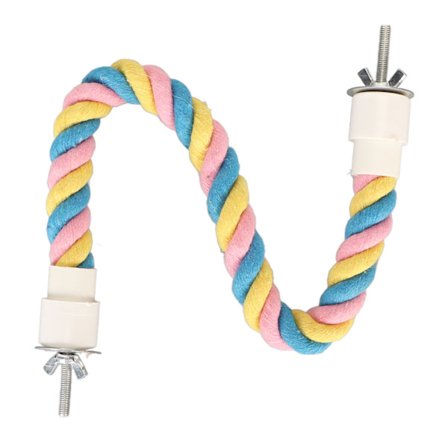 Fågelrep Pinne för Papegojor, Bomullsrep med Metalltråd Ger Stadigt Stöd och Bekvämt Grepp, Flexibel & Föränderlig Design för Foten