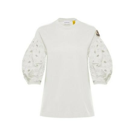 Moncler X Simone Rocha Puff Sleeve T-Shirt , Wit , Dames , Maat: M