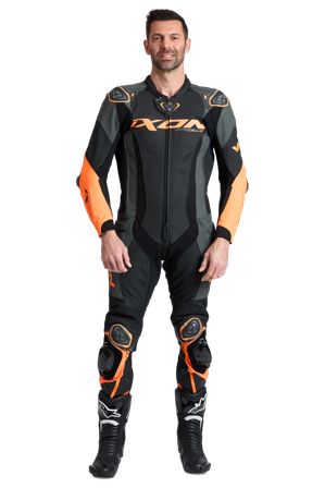 MC-Skinndress Ixon Vortex 3 Svart/Antrasitt/Oransje S