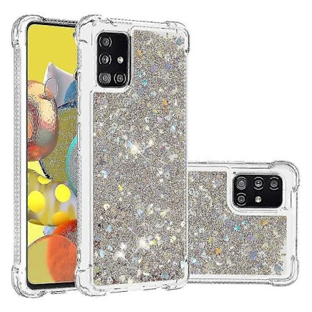 Samsung Galaxy A51 5g Kuori Glitteri Nestemäinen Läpinäkyvä Kimalteleva Kiiltävä Bling Kristallinkirkas Virtaava Hiekka Kansi TPU Silikoni - Kulta